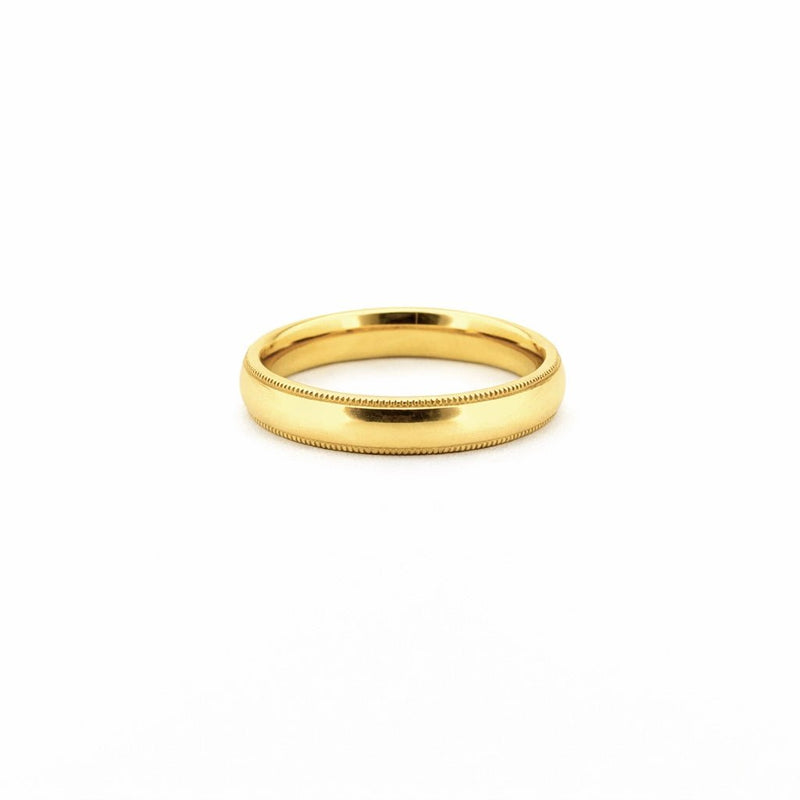 14K Gold Art Deco Edge Band