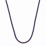14K Gold Lab Grown 16.00 Carat Sapphire Tennis Necklace