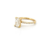 14K Gold 2.00 Carat Lab Grown Radiant Diamond Under Halo Engagement Ring