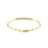 14K Gold Tennis Paper Clip Bracelet