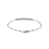 14K Gold Tennis Paper Clip Bracelet