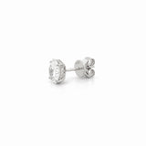 14K Gold Lab Grown Oval Diamond Under Halo Stud Earrings