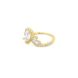 14K Gold Diamond Marquise and Pear Crown Band