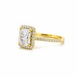 14K Gold 2.00 Carat Radiant Lab Grown Diamond Halo Engagement Ring