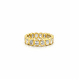 14K Gold 6MM Oval Bezel Natural Diamond Eternity Band