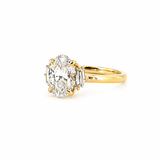 14K Yellow Gold 3-Stone 2.00 Carat Oval Cut Lab Grown Diamond Solitaire Engagement Ring