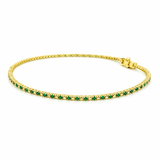 14K Gold Emerald and Diamond Tennis Bracelet