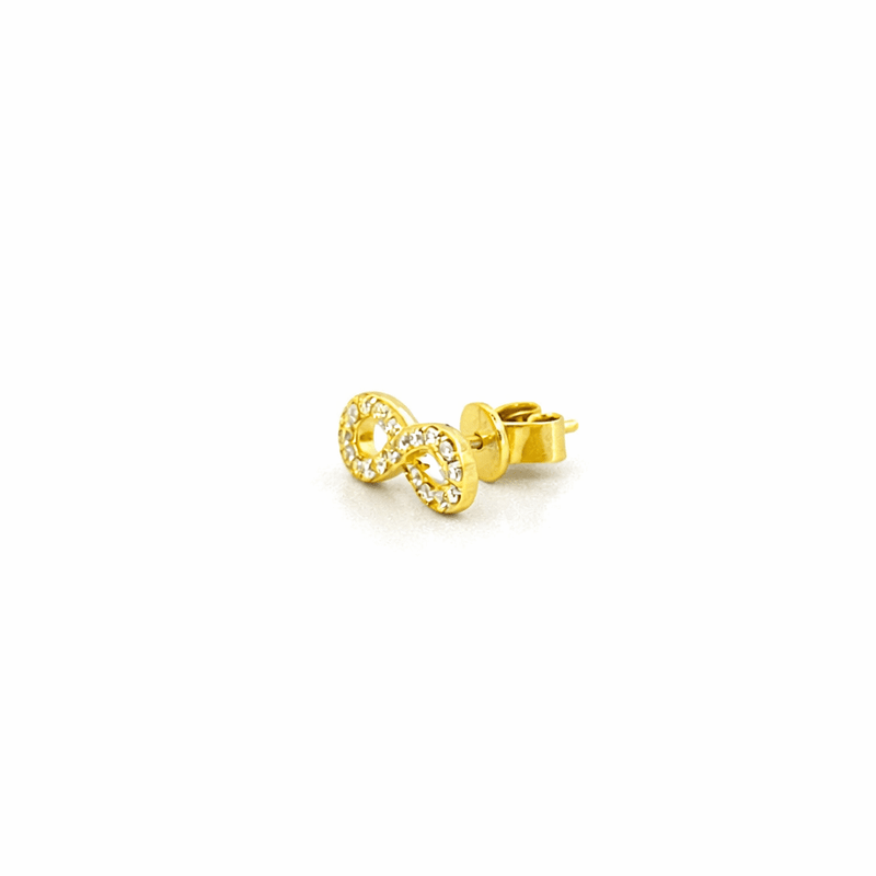 14K Gold Diamond Infinity Stud Earrings