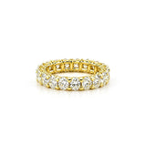 14K Gold Natural Oval Cut Diamond U Prong Eternity Wedding Band