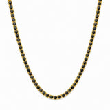 14K Gold Black Natural Diamond Tennis Necklace