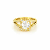 14K Gold Lab Grown Radiant Diamond 3D Channeled Engagement Ring