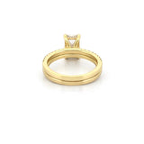 14K Gold 2.00 Carat Lab Grown Radiant Diamond Under Halo Engagement Wedding Set