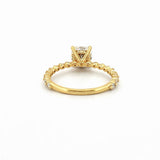 14K Gold 1.20 Carat Lab Grown Cushion Cut Diamond Single Prong Under Halo Engagement Ring