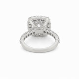 14K Gold 3.00 Carat Lab Grown Cushion Cut Diamond Wide Halo Engagement Ring