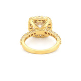 14K Gold 3.00 Carat Lab Grown Cushion Cut Diamond Wide Halo Engagement Ring
