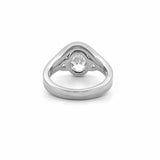 14K Gold 2.00 Carat Lab Grown Oval Cut Diamond Trillian Three Stone Engagement Set