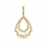 14K Gold Double Diamond Cluster Pendant