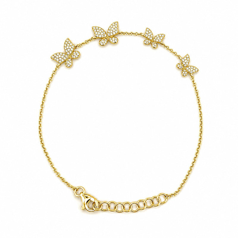 14K Gold Butterfly Diamond Bracelet