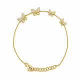 14K Gold Butterfly Diamond Bracelet