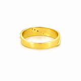 14K Gold Striped Slant Diamond Mens Band