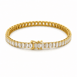 14K Gold Lab Grown Emerald Cut Diamond Tennis Bracelet