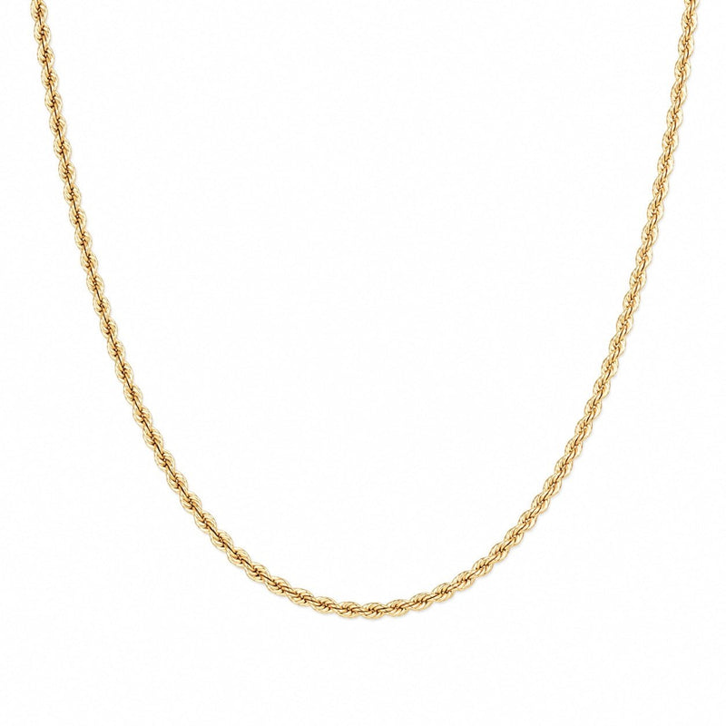 14K Yellow Gold Solid 2MM Rope Chain