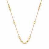 14K Gold Diamond Bezel Station Necklace