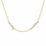 14K Gold Two Kid Names Diamond Necklace