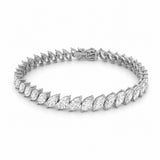 14K Gold Slant Lab Grown Marquise Cut Diamond Tennis Bracelet