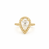 14K Gold 2.00 Carat Pear Lab Grown Diamond Prong Setting Engagement Ring with Halo