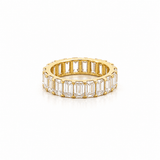 14K Gold Lab Grown 6.00 Carat Emerald Diamond Eternity Band