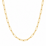 14K Gold Paper Clip Mini Necklace