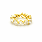 14K Gold Multi Shape Lab Grown Eternity Diamond Band