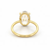 14K Gold Oval Lab Grown Diamond Open Gallery Engagement Ring