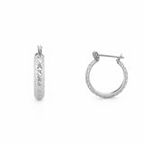 14K Gold Diamond Cut Hoop Earrings