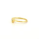 14K Gold Thick Bezel Heart Diamond Band