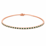 14K Gold Emerald and Diamond Tennis Bracelet