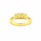 14K Gold Three Stone 1.20 Carat Round Natural Diamond Basket Set Engagement Ring