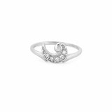 14K Gold Moon Swirl Diamond Band