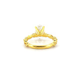 14K Gold Lab Grown 2.00 Carat Oval Diamond with Marquise and Round Setting Engagement Ring
