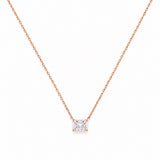 14K Gold Lab Grown East West Radiant Pendant Bolo Necklace