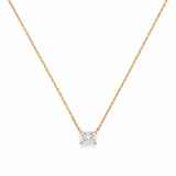 14K Gold Lab Grown East West Radiant Pendant Bolo Necklace
