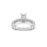 14K Gold 2.00 Carat Lab Grown Elongated Cushion Diamond Double Under Halo U Prong Engagement Ring
