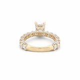 14K Gold 2.00 Carat Lab Grown Elongated Cushion Diamond Double Under Halo U Prong Engagement Ring