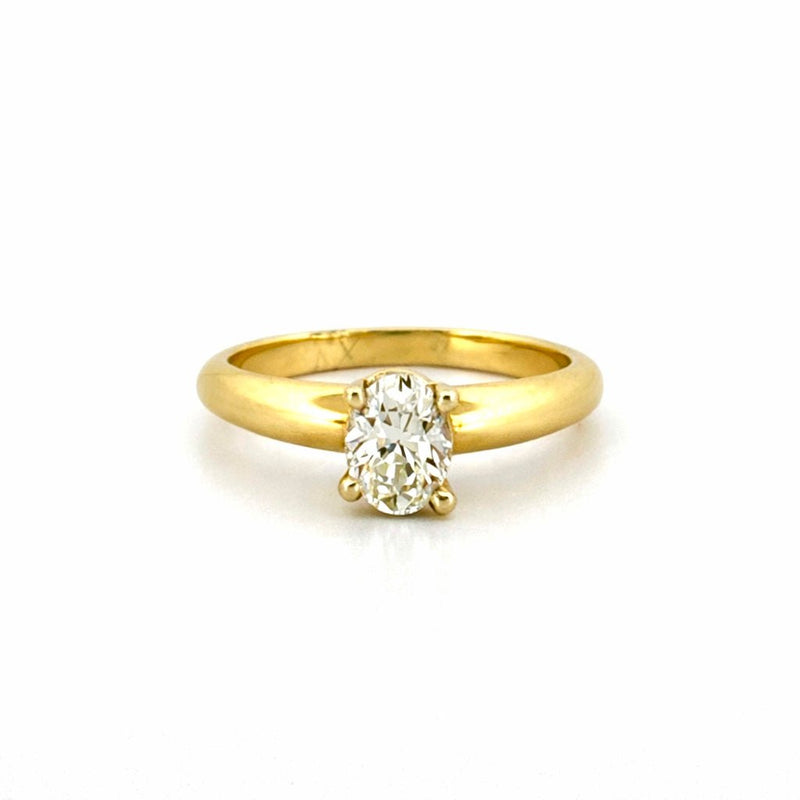 14K Gold 0.40 Carat Natural Oval Diamond Solitaire Engagement Ring