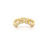 14K Gold Bezel Tiara Diamond Ring