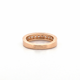 14K Gold Channel Set Diamond Three Row Pave Band