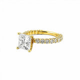 14K Gold 2.00 Carat Princess Lab Grown Diamond Engagement Ring with Diamond U-Prong Setting