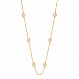 14K Gold Natural Diamond by the Yard 3.5MM Necklace