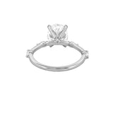 14K Gold 3.50 Lab Grown Oval Diamond Station Marquise Engagement Ring